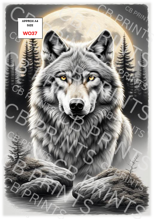 Wolf Decoupage Print WO37 | Mulberry Paper