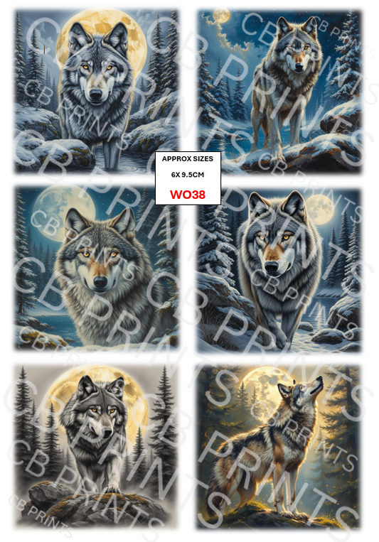 Wolf Decoupage Print WO38 | Mulberry Paper