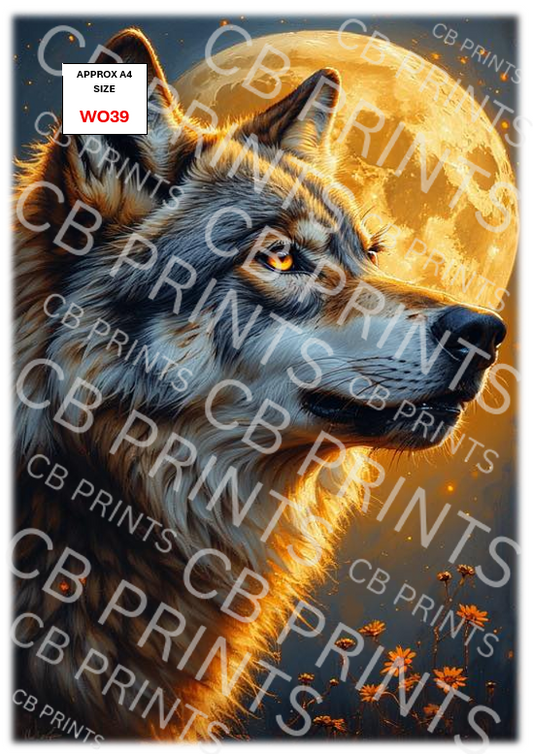 Wolf Decoupage Print WO39 | Mulberry Paper