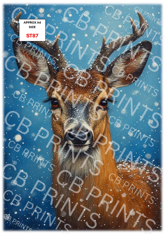 Stag Decoupage Print ST87 | Mulberry Paper
