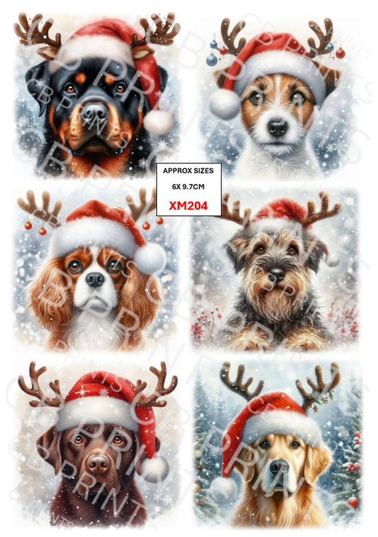 Christmas dog Decoupage Paper Print XM204 – Mulberry Paper