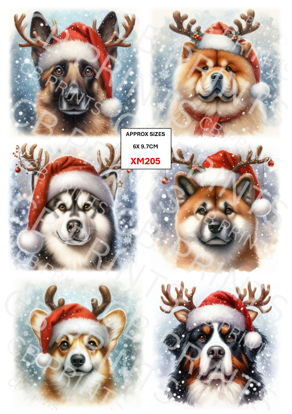 Christmas dog Decoupage Paper Print XM205 – Mulberry Paper