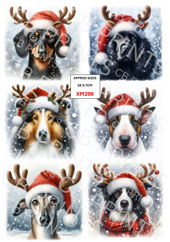 Christmas dog Decoupage Paper Print XM206 – Mulberry Paper