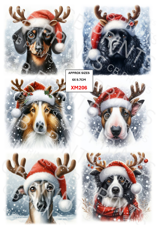 Christmas dog Decoupage Paper Print XM206 – Mulberry Paper