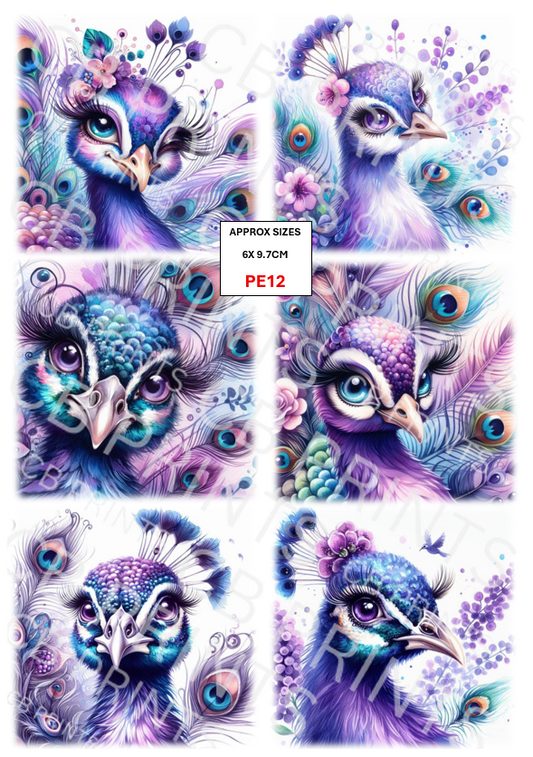 Peacock Decoupage Paper Print PE12 – Mulberry Paper