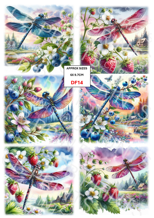 Dragonfly Decoupage Paper Print DF14 – Mulberry Paper