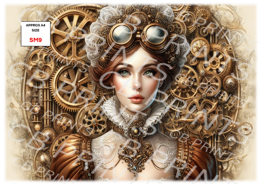 Steampunk Decoupage Paper Print SM9 – Mulberry Paper