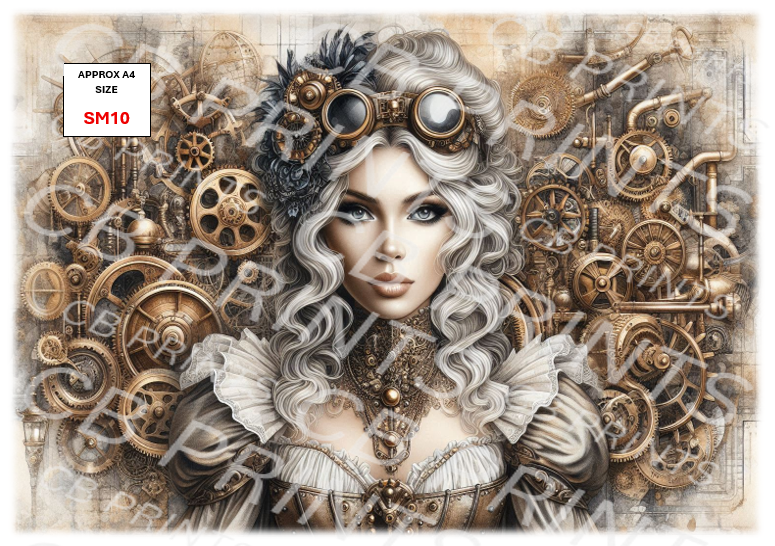 Steampunk Decoupage Paper Print SM10 – Mulberry Paper