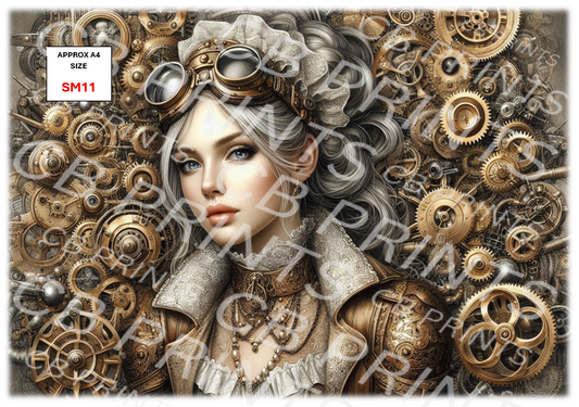 Steampunk Decoupage Paper Print SM11 – Mulberry Paper