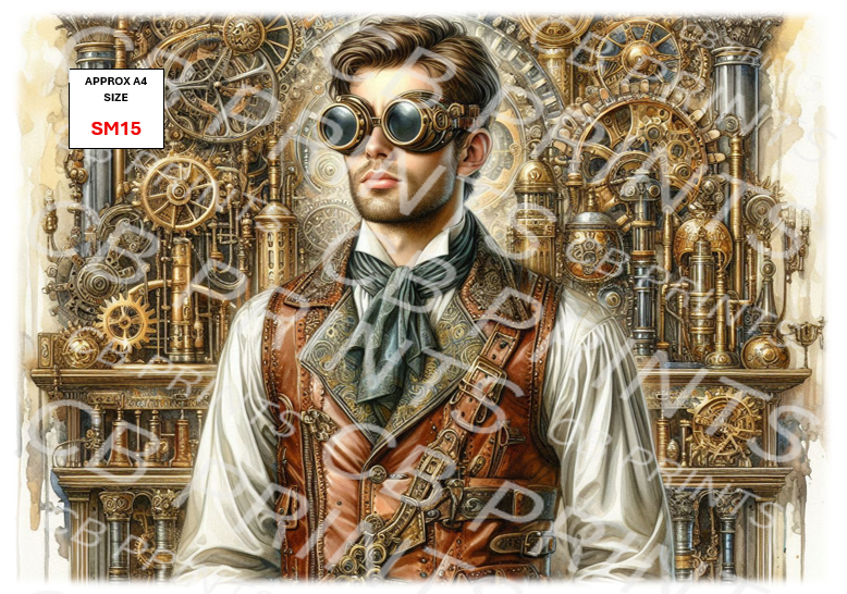 Steampunk Decoupage Paper Print SM15 – Mulberry Paper