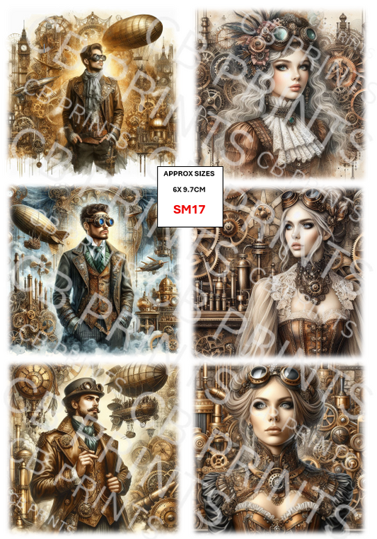 Steampunk Decoupage Paper Print SM17 – Mulberry Paper