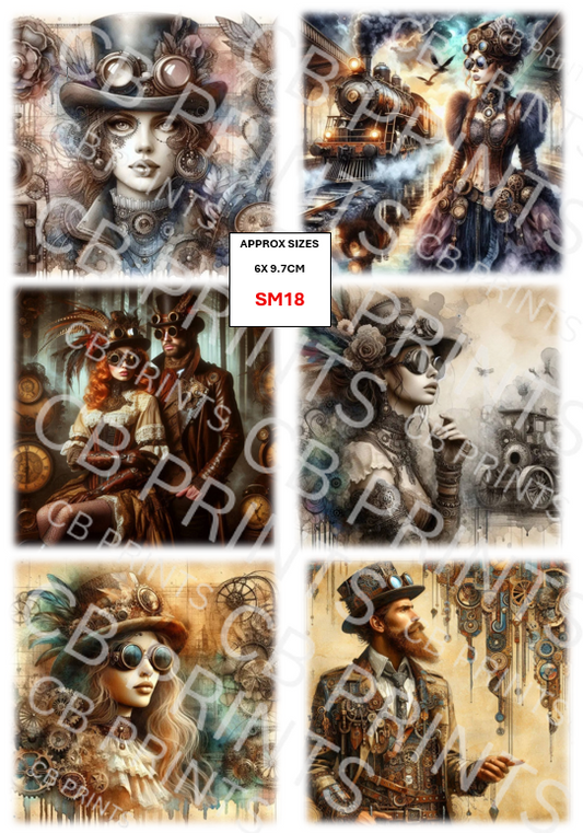 Steampunk Decoupage Paper Print SM18 – Mulberry Paper
