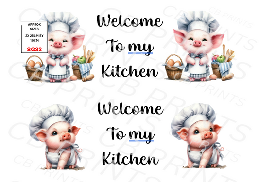 Pig Decoupage Print SG33 | Mulberry Paper