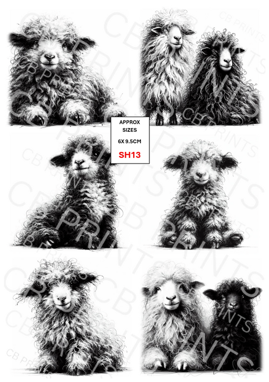 Sheep Decoupage Print SH13 | Mulberry Paper