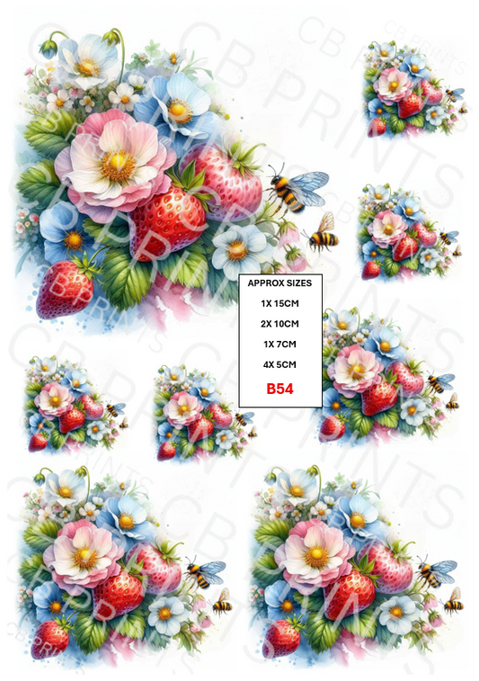Bee Decoupage Print B54 | Mulberry Paper