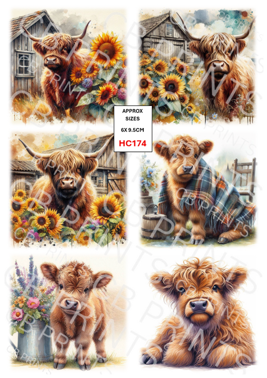 Highland Cow Decoupage Print HC174 | Mulberry Paper