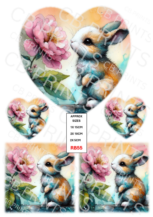 Rabbit Decoupage Print RB55 | Mulberry Paper