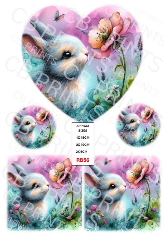 Rabbit Decoupage Print RB56 | Mulberry Paper