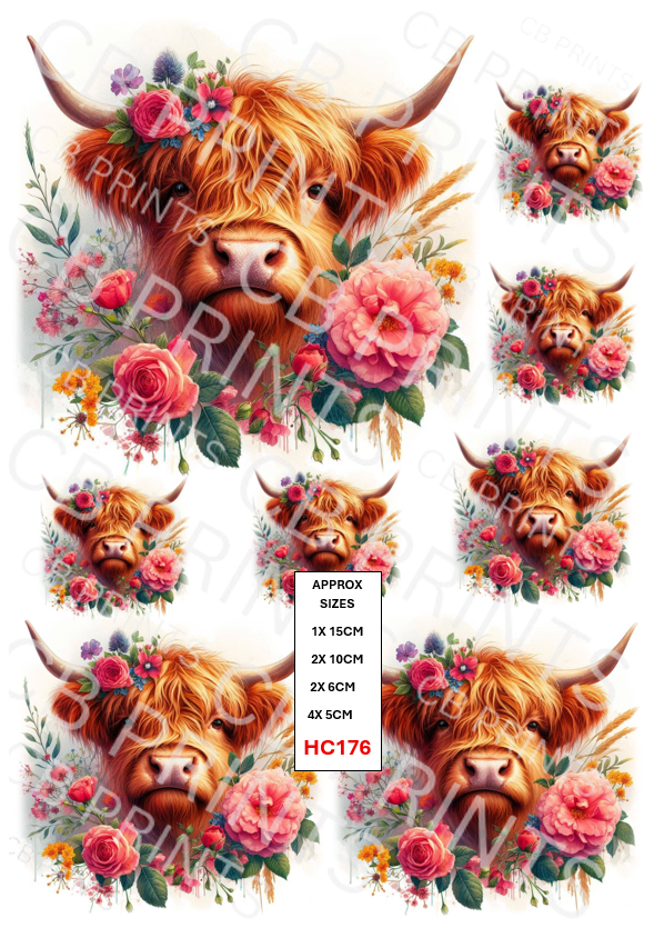 Highland Cow Decoupage Print HC176 | Mulberry Paper