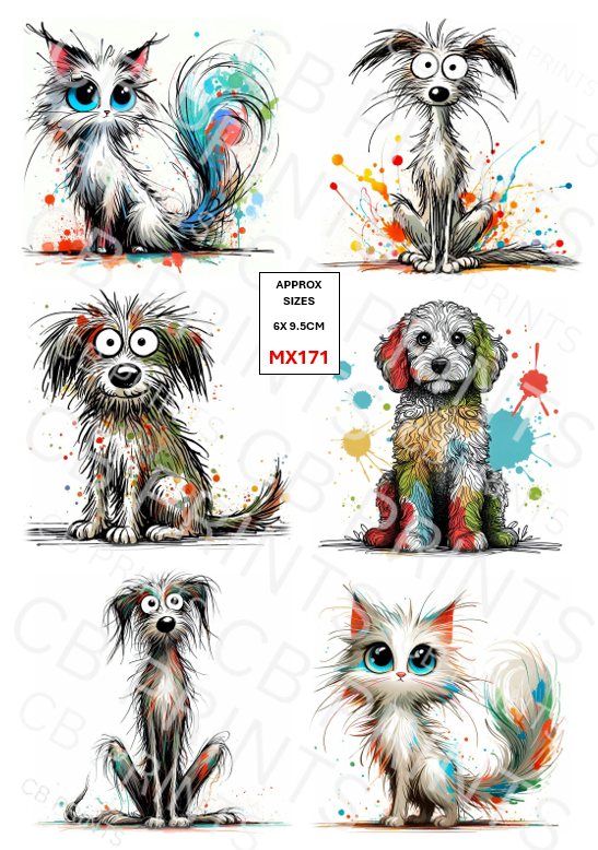 Mixed Animal Decoupage Print MX171 | Mulberry Paper