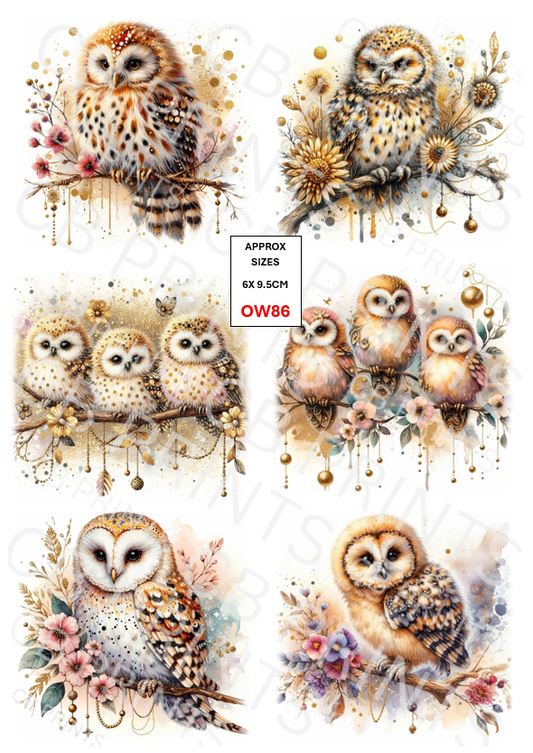 Owl Decoupage Paper Print OW86 – Mulberry Paper
