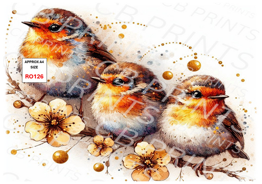 Robin Decoupage Print RO126 | Mulberry Paper