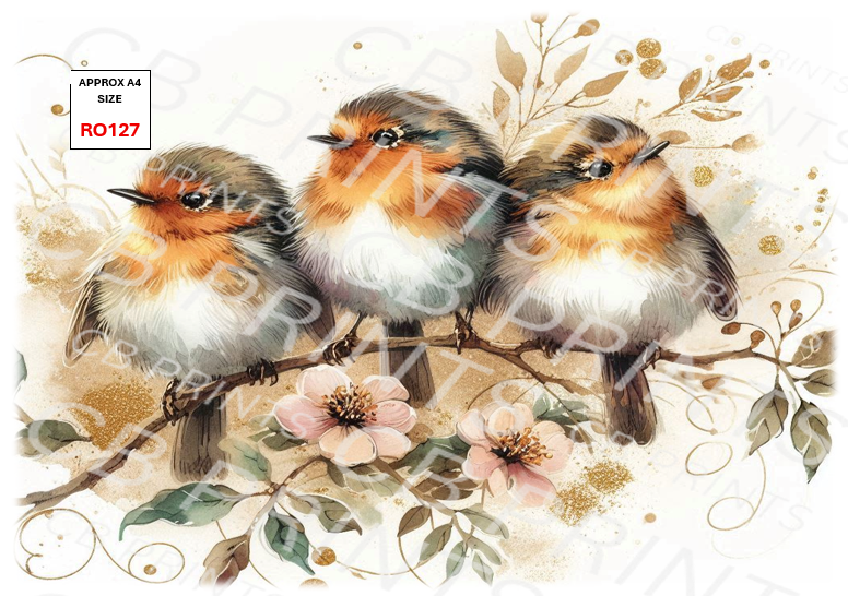 Robin Decoupage Print RO127 | Mulberry Paper