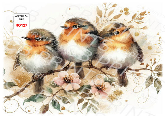 Robin Decoupage Print RO127 | Mulberry Paper