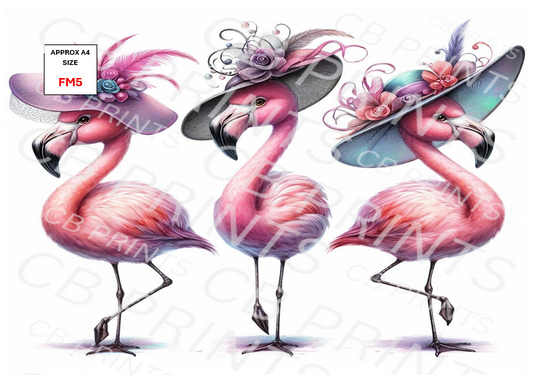 Flamingo Decoupage Print FM5 | Mulberry Paper
