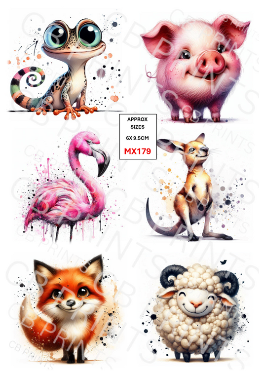 Mixed Animal Decoupage Print MX179 | Mulberry Paper