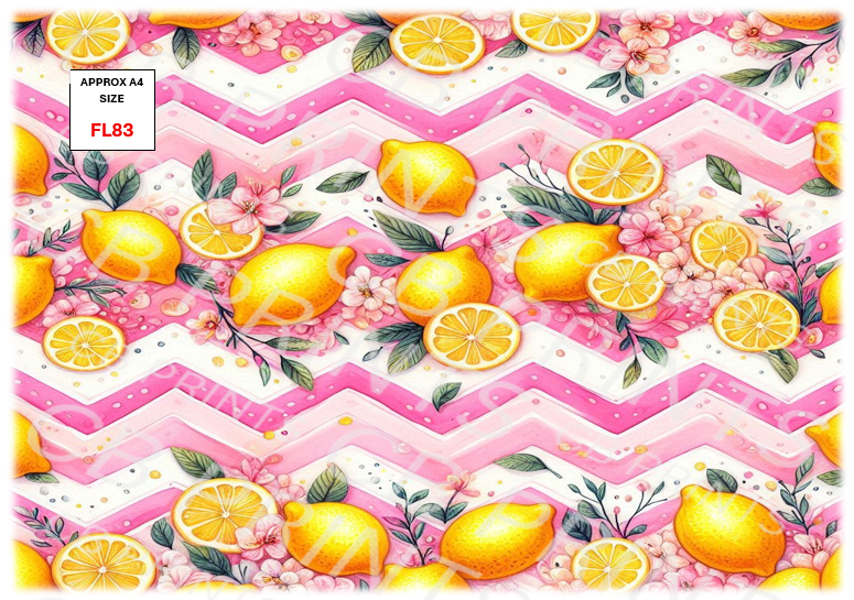 Floral Lemons Decoupage Print FL83 | Mulberry Paper
