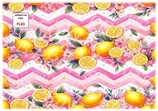Floral Lemons Decoupage Print FL83 | Mulberry Paper