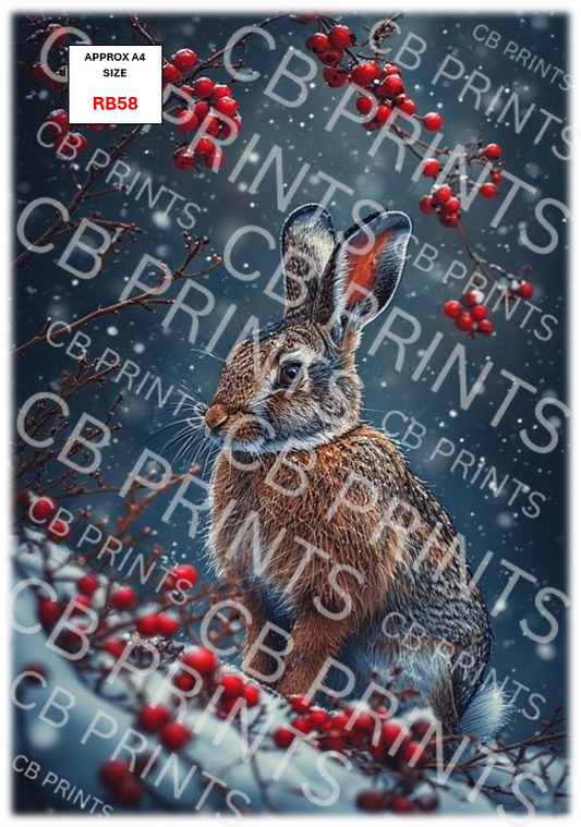 Rabbit Decoupage Print RB58 | Mulberry Paper
