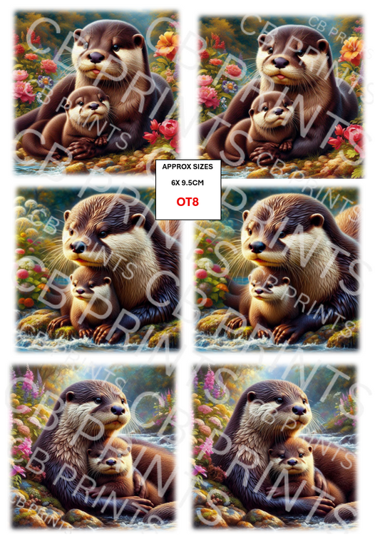 Otter Decoupage Paper Print OT8 | Mulberry Paper
