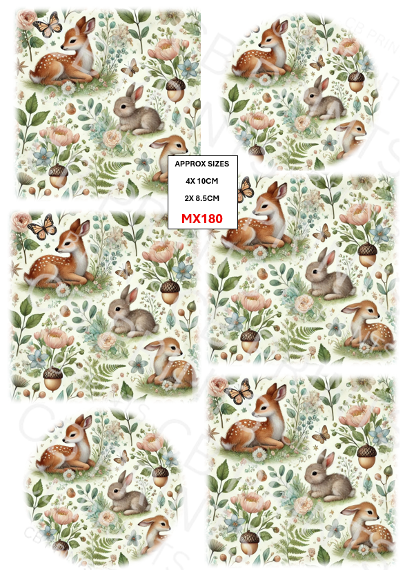 Woodland Animal Decoupage Paper Print MX180 – Mulberry Paper