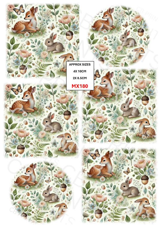 Woodland Animal Decoupage Paper Print MX180 – Mulberry Paper