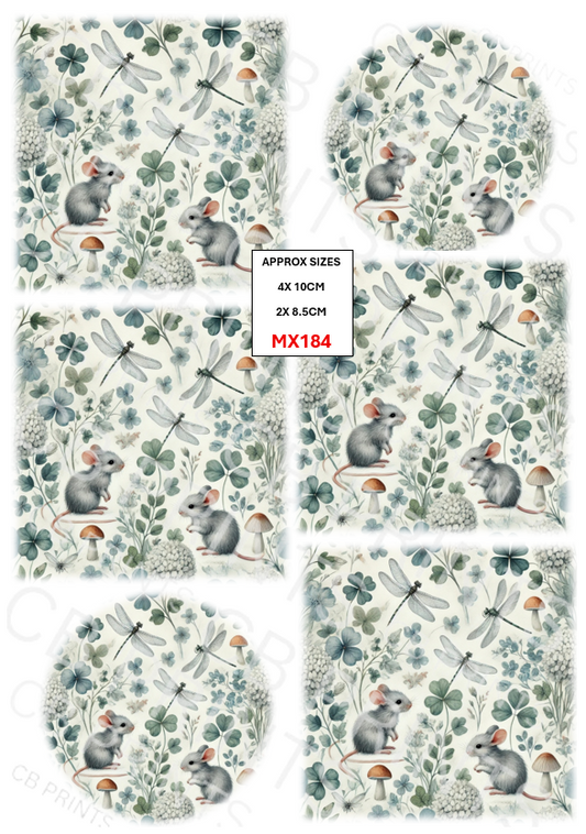 Mouse Decoupage Paper MX184 – Mulberry Paper Print