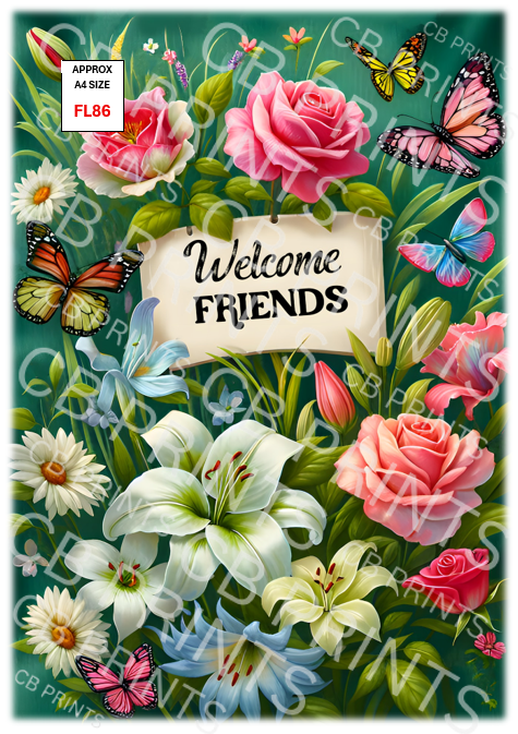Floral Decoupage Print FL86 | Mulberry Paper