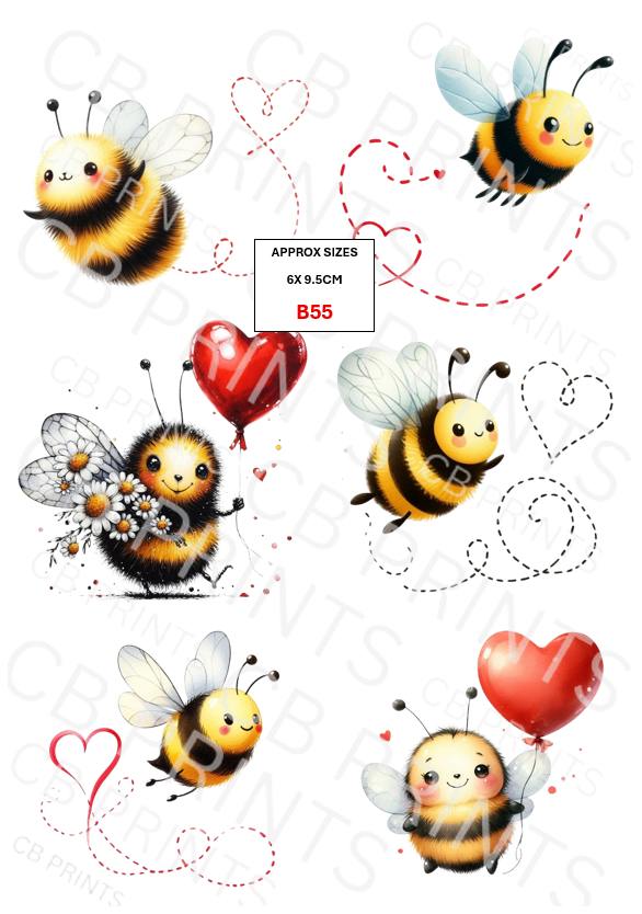 Bee Decoupage Print B55 | Mulberry Paper