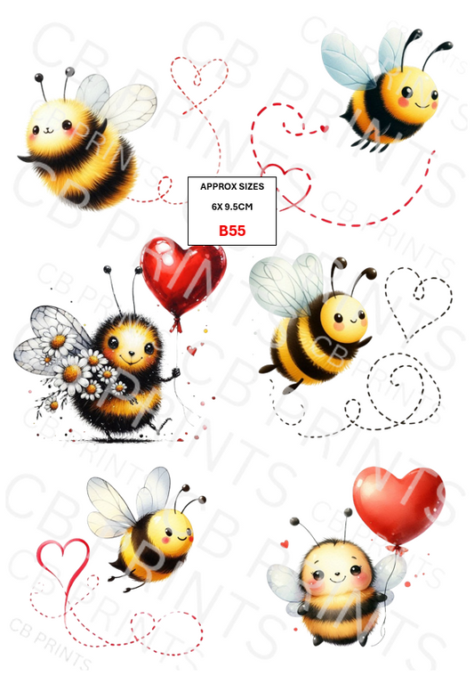 Bee Decoupage Print B55 | Mulberry Paper