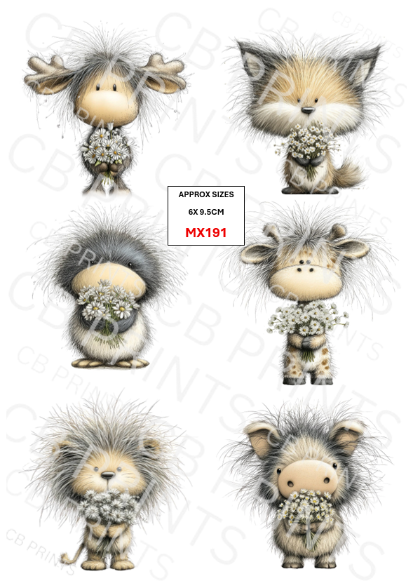 Mixed Animal Decoupage Print MX191 | Mulberry Paper