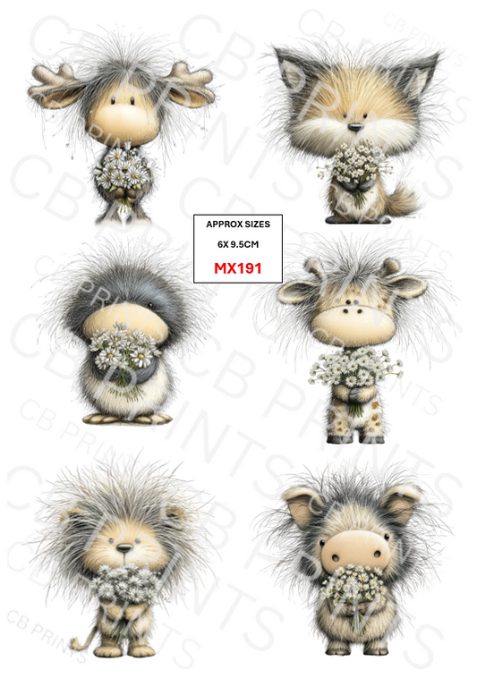 Mixed Animal Decoupage Print MX191 | Mulberry Paper