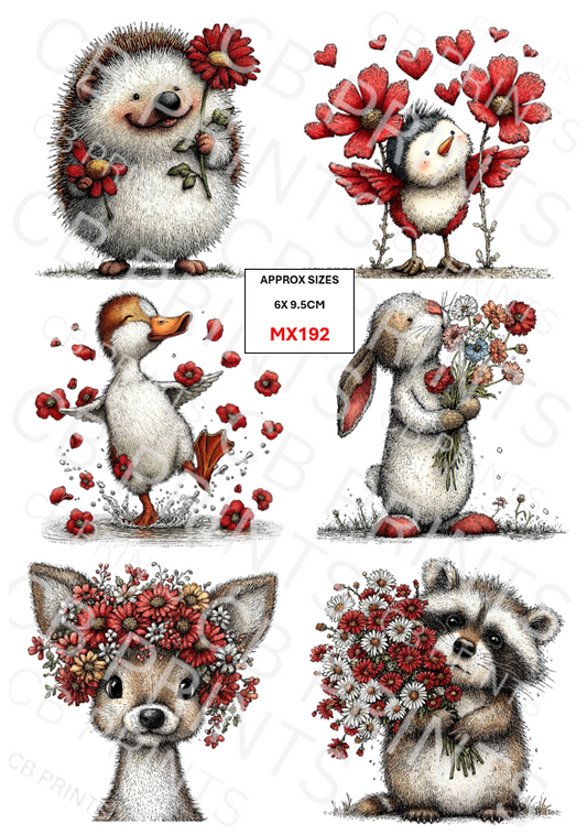 Mixed Animal Decoupage Print MX192 | Mulberry Paper
