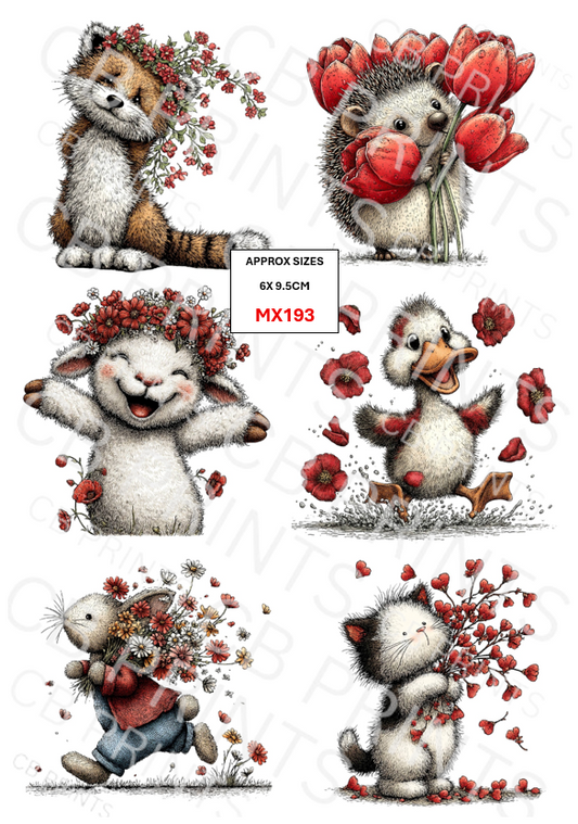 Mixed Animal Decoupage Print MX193 | Mulberry Paper