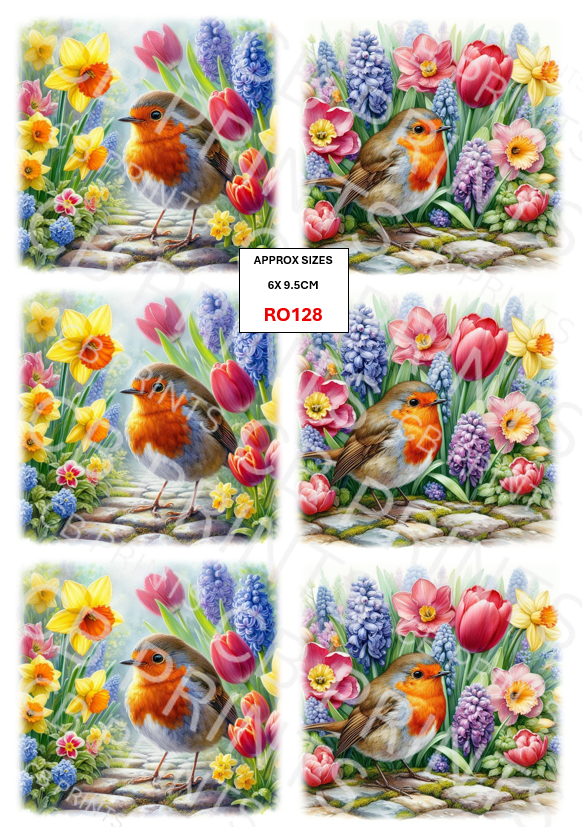 Robin Decoupage Print RO128 | Mulberry Paper