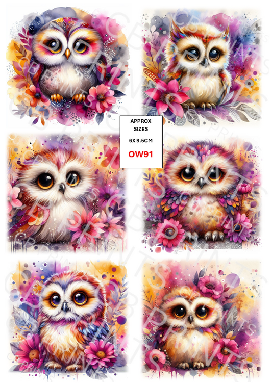 Owl Decoupage Paper Print OW91 – Mulberry Paper