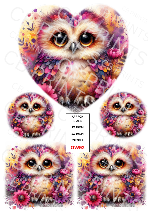 Owl Decoupage Paper Print OW92 – Mulberry Paper
