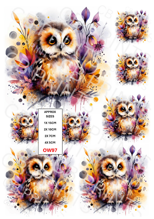 Owl Decoupage Paper Print OW97 – Mulberry Paper