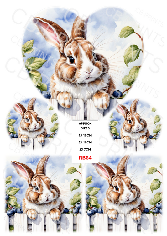 Rabbit Decoupage Print RB64 | Mulberry Paper