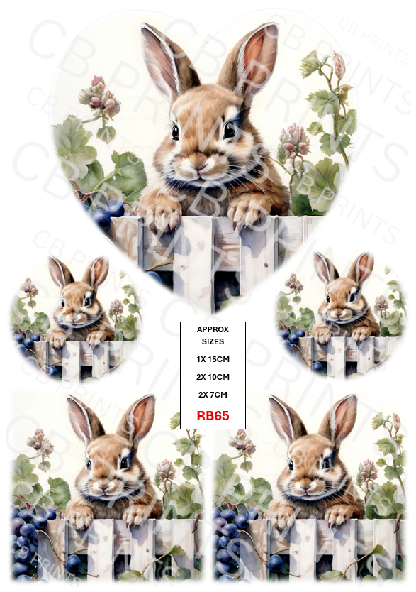 Rabbit Decoupage Print RB65 | Mulberry Paper